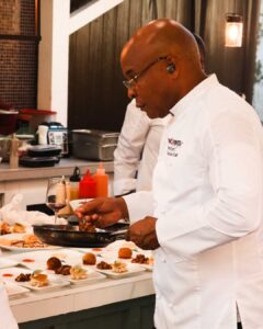 chef preparing custom dish for event